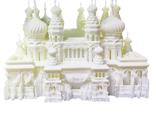 Highly detailed palace scale model printed in resin